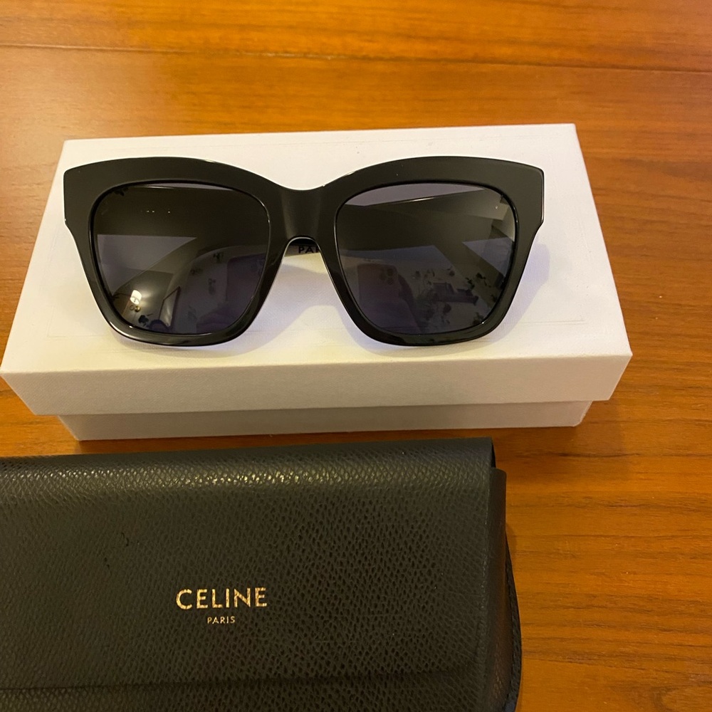 Celine Black Cat-Eye Sunglasses with Oversized Frames